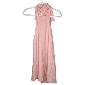 Lulus Pink High Neck Halter Neck Tie Mini Dress Size Large
